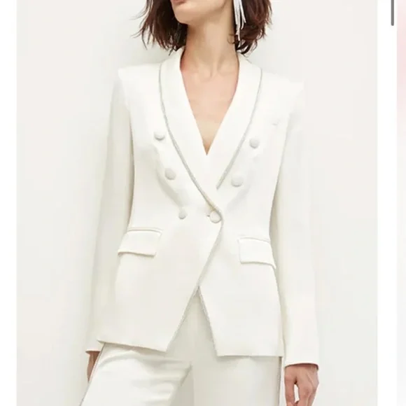 VERONICA BEARD jagger rhinestone dickey jacket in winter white